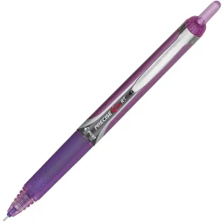 Pilot® Precise™ V5 Liquid Ink Retractable Rollerball Pens, Extra Fine Point, 0.5 mm, Assorted Barrels, Purple Ink, Pack Of 12