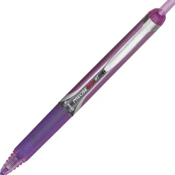 Pilot® Precise™ V5 Liquid Ink Retractable Rollerball Pens, Extra Fine Point, 0.5 mm, Assorted Barrels, Purple Ink, Pack Of 12