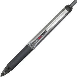Pilot® Precise™ V5 Liquid Ink Retractable Rollerball Pens, Extra Fine Point, 0.5 mm, Black Barrels, Black Ink, Pack Of 12