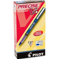 Pilot® Precise™ V5 Liquid Ink Rollerball Pens, Extra Fine Point, 0.5 mm, Blue Barrel, Blue Ink, Pack Of 12 Pens