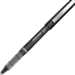 Pilot® Precise V7 Premium Capped Rolling Ball Pens, Bar Coded, Fine Point, 0.7 mm, Clear Barrel, Black Ink, Pack Of 12 Pens