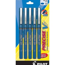 Pilot® Precise™ V7 Rollerball Pens, Fine Point, Blue Barrel, Blue Ink, Pack Of 5 Pens