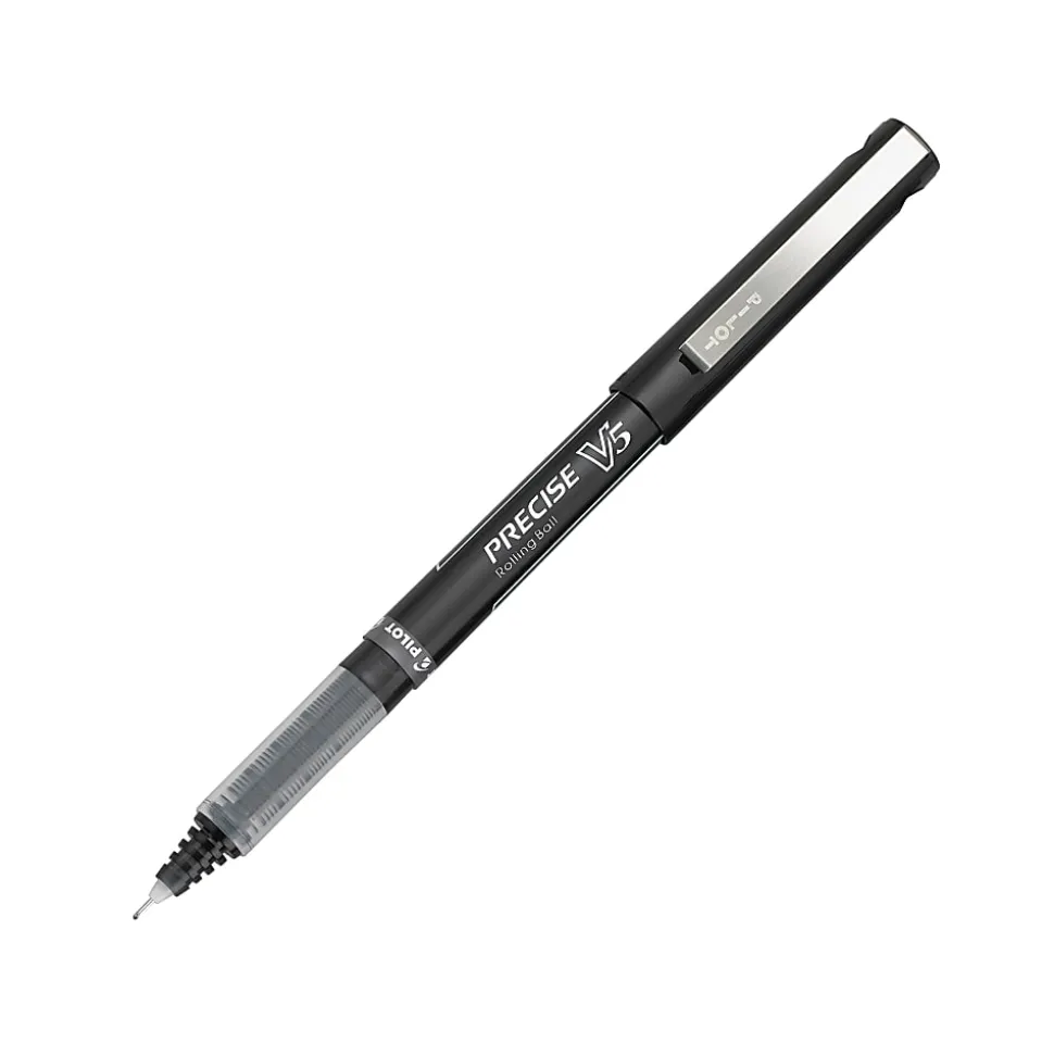 Pilot Precise V5 Rollerball Pens, Extra Fine Point, Black Barrel, Black Ink