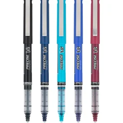 Pilot Precise V5 Rolling Ball Pens, Extra Fine Point, 0.5 mm, Assorted Barrels, Assorted Ink Colors, Pack Of 5 Pens