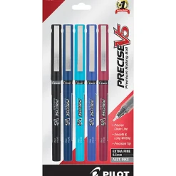 Pilot Precise V5 Rolling Ball Pens, Extra Fine Point, 0.5 mm, Assorted Barrels, Assorted Ink Colors, Pack Of 5 Pens