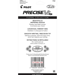 Pilot Precise V5 RT Floral Pens, Extra Fine Point, 0.5mm, Assorted Inks, Pack of 4 Pens
