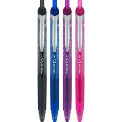 Pilot Precise V5 RT Floral Pens, Extra Fine Point, 0.5mm, Assorted Inks, Pack of 4 Pens