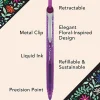 Pilot Precise V5 RT Floral Rollerball Pen, Extra Fine Point, 0.5mm, Purple Barrel, Purple Ink, Single Pen