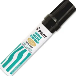 Pilot Super Color Jumbo Refillable Marker, Chisel Point, Extra-Broad Point, Black