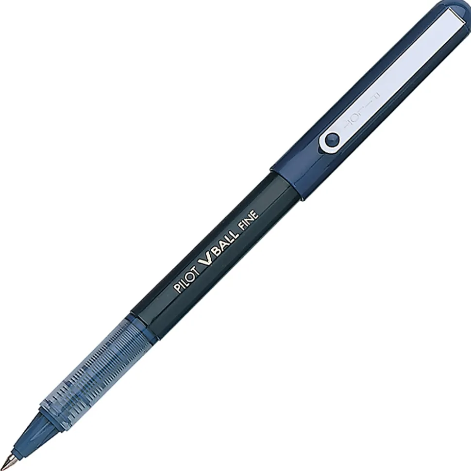 Pilot® V-Ball™ Liquid Ink Rollerball Pens, Fine Point, 0.7 mm, Blue Barrel, Blue Ink, Pack Of 12 Pens