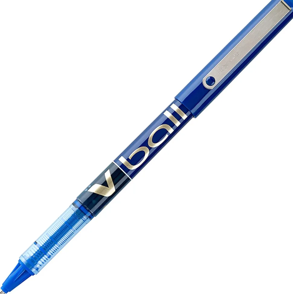 Pilot® V-Ball™ Liquid Ink Rollerball Pens, Fine Point, 0.7 mm, Blue Barrel, Blue Ink, Pack Of 12 Pens