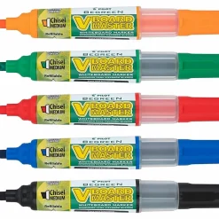 Pilot VBoard Master BeGreen Dry-Erase Markers, Chisel Point, 93% Recycled, Assorted inks, Pack of 5 Markers