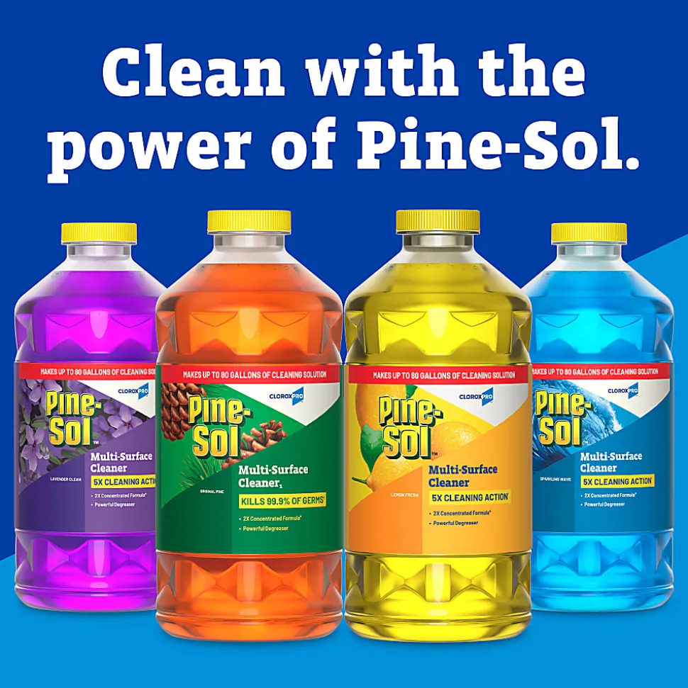 Pine-Sol Multi-Surface Cleaner, CloroxPro, All Purpose Cleaner, Lavender Clean, 80 Fluid Ounces, Pack of 3 (60608)