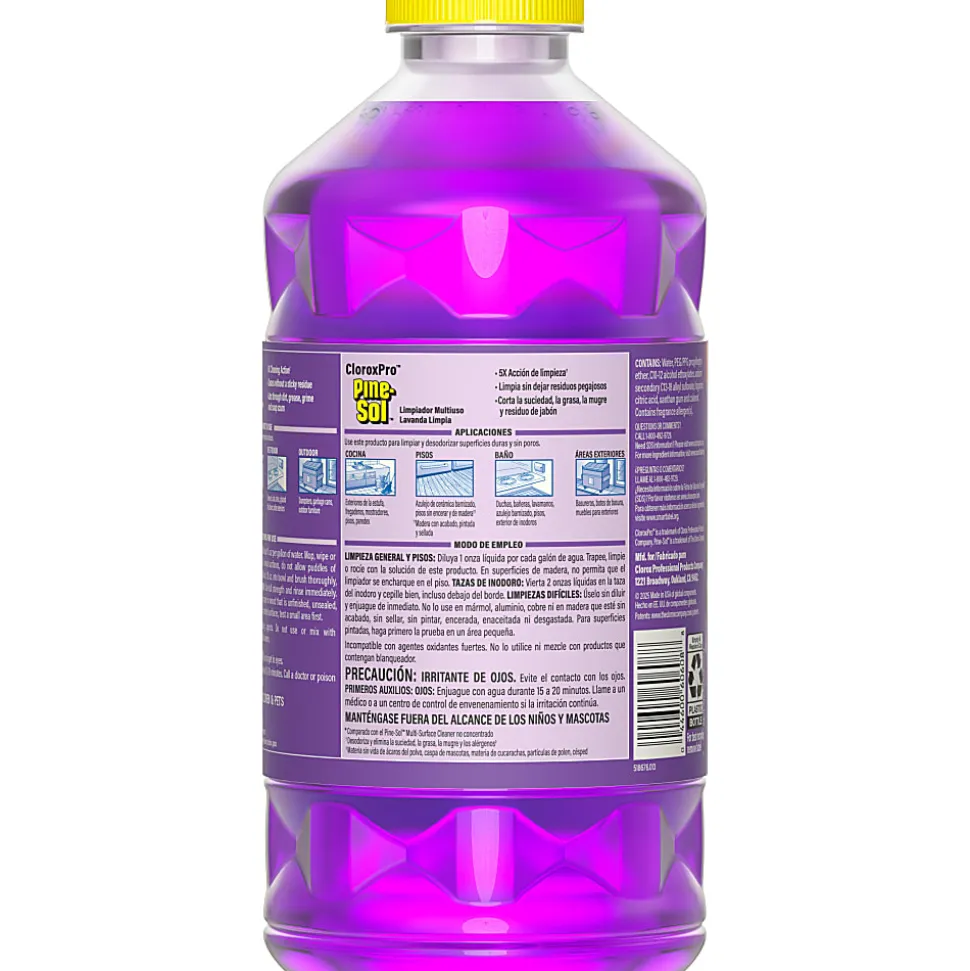 Pine-Sol Multi-Surface Cleaner, CloroxPro, All Purpose Cleaner, Lavender Clean, 80 Fluid Ounces, Pack of 3 (60608)