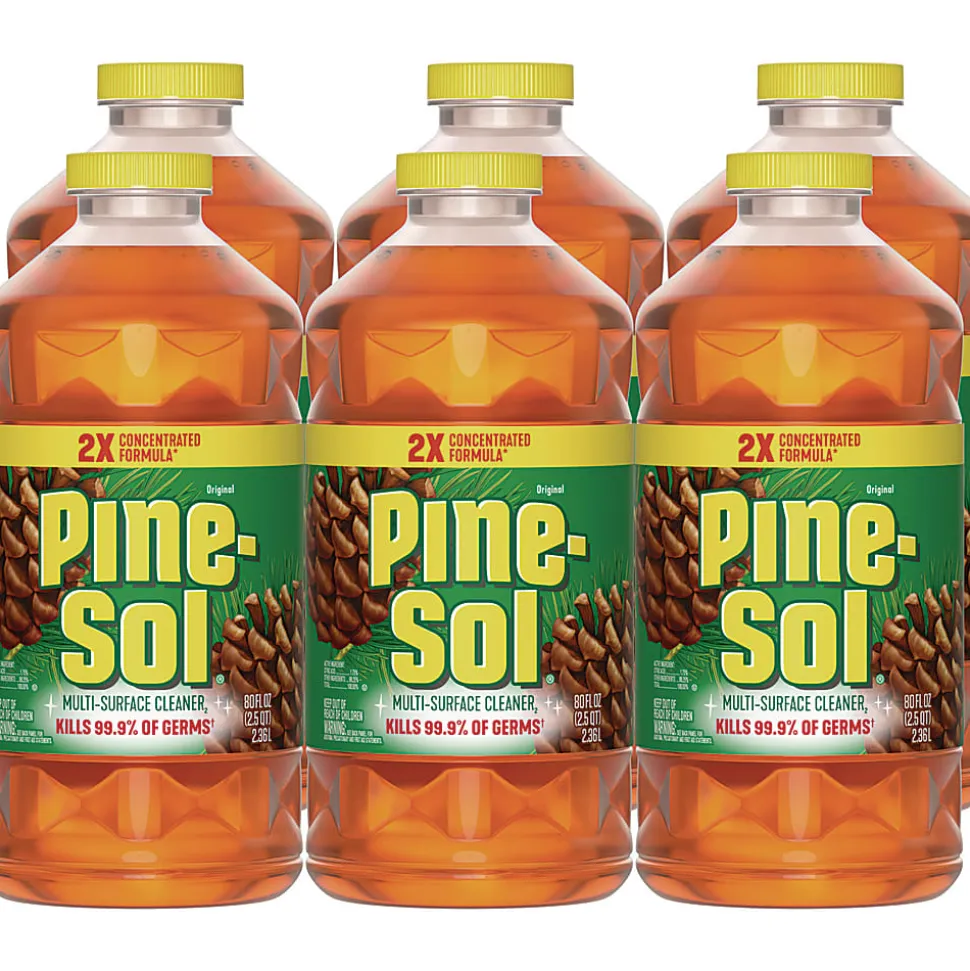 Pine-Sol® Multi-Surface Cleaner Disinfectant Concentrated, Pine Scent, 80 oz Bottle, 6/Carton