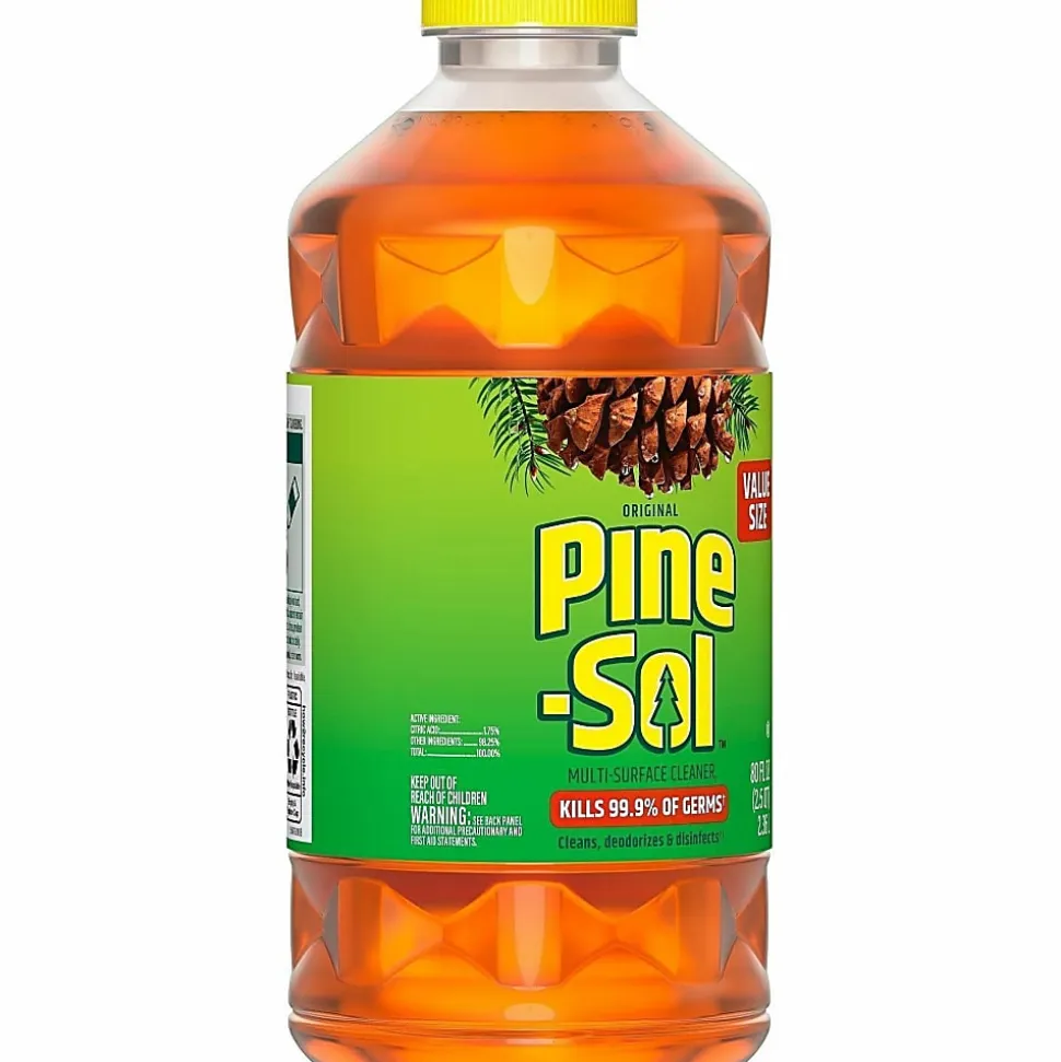 Pine-Sol® Multi-Surface Cleaner Disinfectant Concentrated, Pine Scent, 80 oz Bottle, 6/Carton