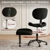 PINMOCO Ergonomic Fabric Office Chair For Cross-Legged Sitting, Black, H200470DBLTD