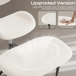 PINMOCO Ergonomic Fabric Office Chair For Cross-Legged Sitting, Off-White, H200470DOWTD