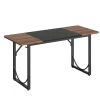 Pinmoco 63"W Executive Computer Desk, Rustic Brown