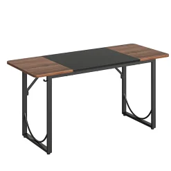 Pinmoco 63"W Executive Computer Desk, Rustic Brown