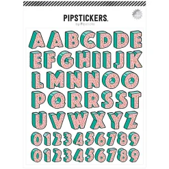 Pipsticks Big Alphabet Stickers, 6" x 7", Effervescent, Pack Of 5 Sheets