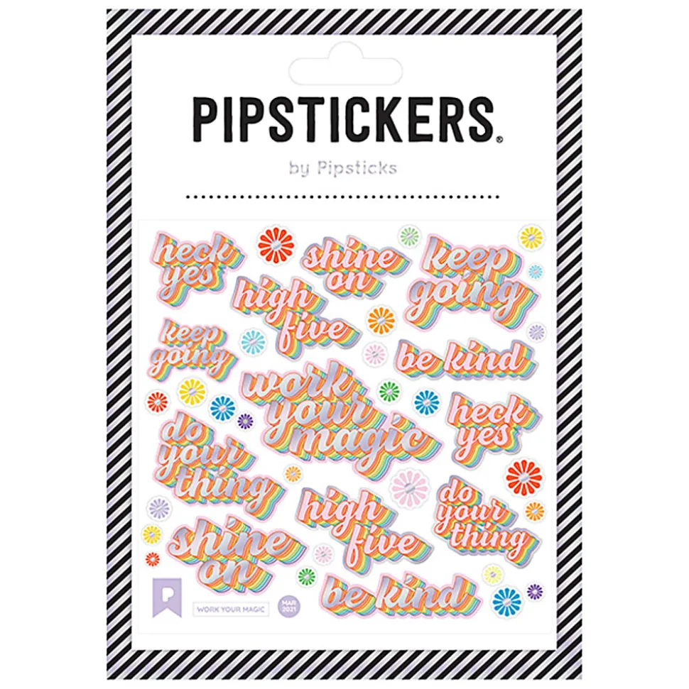 Pipsticks Decorative Stickers, 4" x 4", Work Your Magic