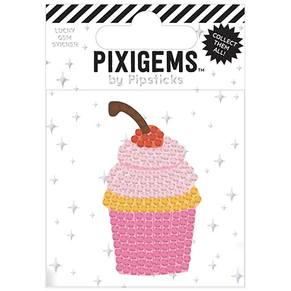 Pipsticks Pixigem Stickers, 2" x 2", Chloe Cupcake