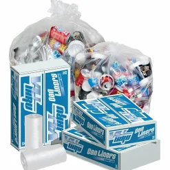 Pitt Plastics Linear Low Can Liners, 38" x 58", 0.95 Mil, Clear, Box Of 100
