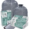 Pitt Plastics Linear Low-Density Can Liners, 1.1-mil, 45 Gallons, Gray, Case of 100
