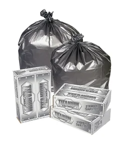 Pitt Plastics Titanium 1.7-mil Can Liners, 40 - 45 Gallons, 39" x 47", Silver, Pack Of 50