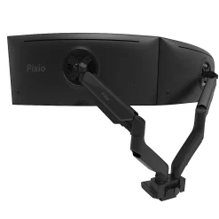 Pixio PS2D Heavy-Duty Premium Gas-Spring Dual-Monitor Arm for Monitors up to 35" with Full-Articulation, Black