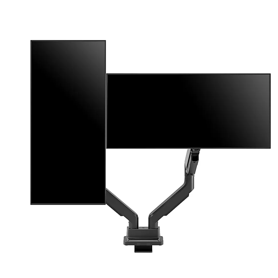 Pixio PS2D Heavy-Duty Premium Gas-Spring Dual-Monitor Arm for Monitors up to 35" with Full-Articulation, Black