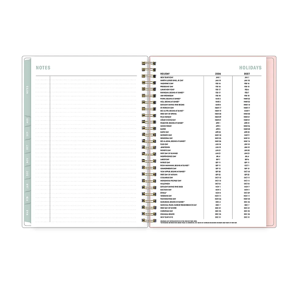 Planner Notes AM-AJ Palm Leaves 5.875x8.625 AY26–27