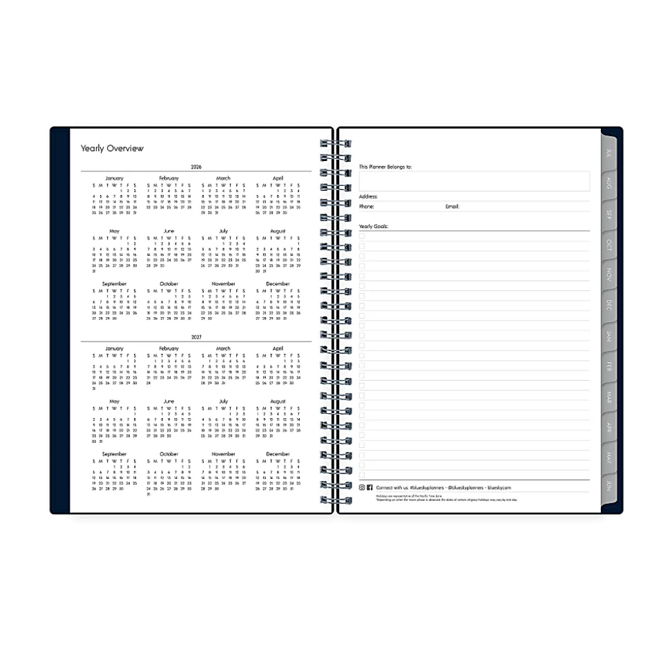 Planner Notes BS Enterprise Solid Navy 5.875x8.625 AY25–26