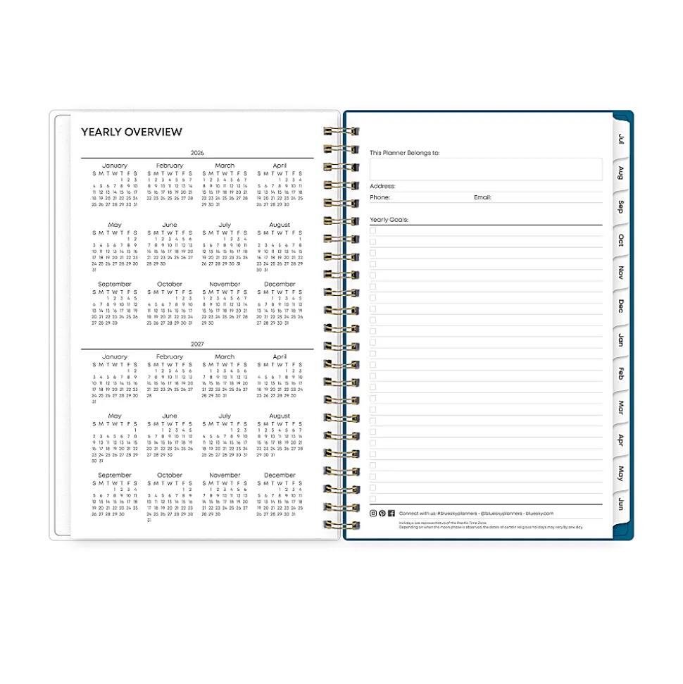 Planning Calendar BS Bakah Blue Frosted PP 5x8 AY26–27