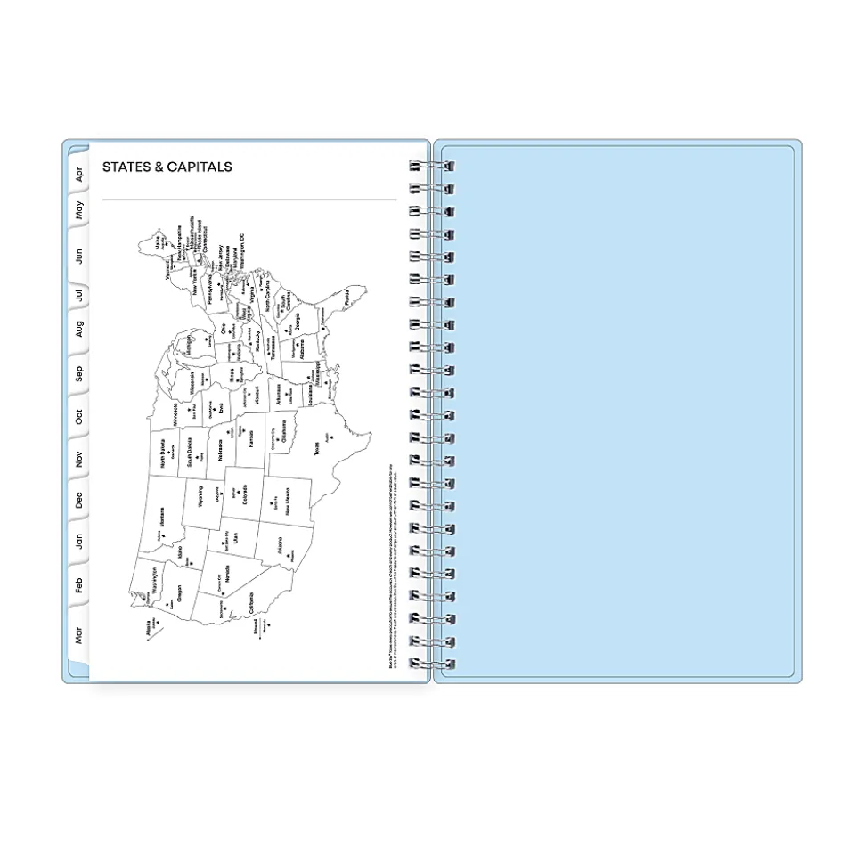 Planning Calendar BS Blues PP Double Pockets 5x8 AY26–27