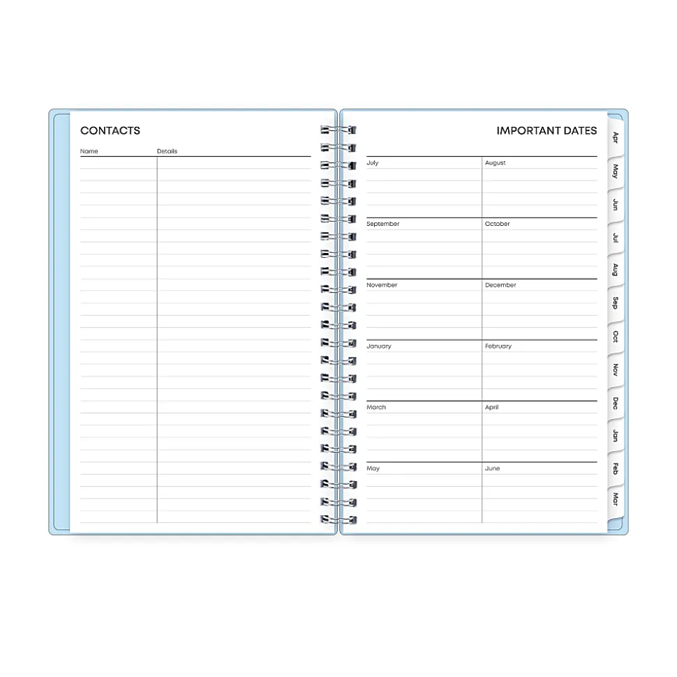 Planning Calendar BS Blues PP Double Pockets 5x8 AY26–27