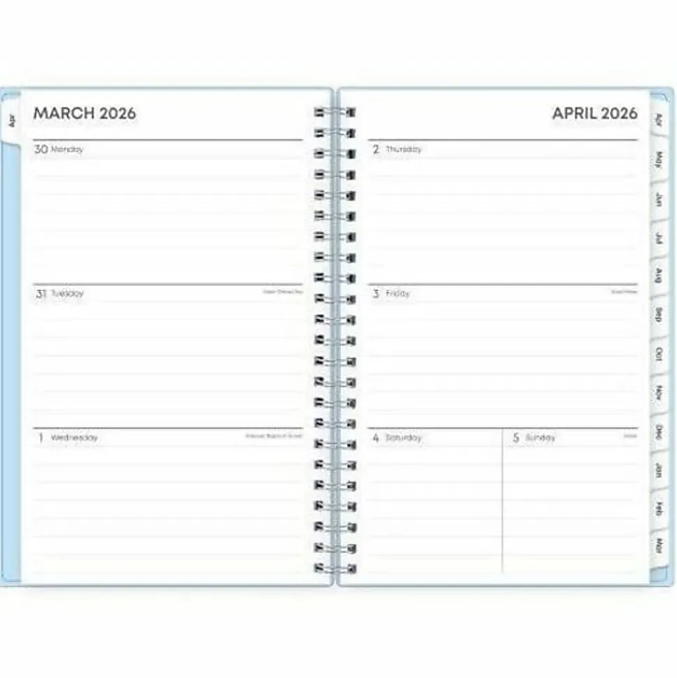 Planning Calendar BS Blues PP Double Pockets 5x8 AY26–27