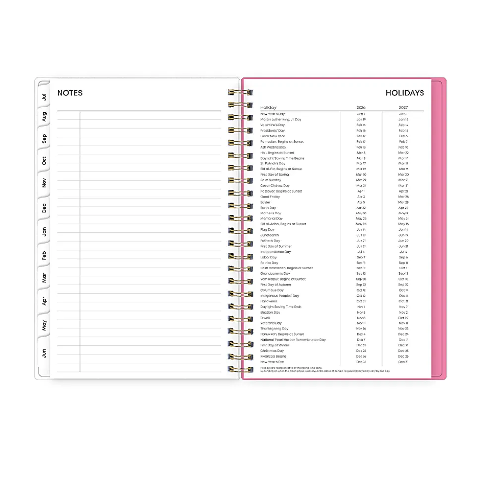 Planning Calendar BS Roosevelt Pink Frosted PP 5x8 AY26–27