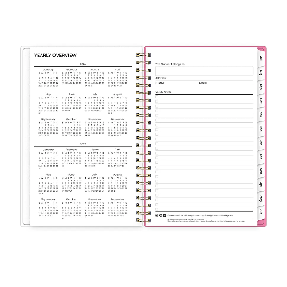 Planning Calendar BS Roosevelt Pink Frosted PP 5x8 AY26–27