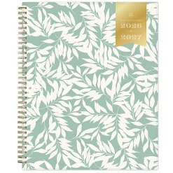 Planning Calendar DD Scattered Leaves Green PP 8.5x11 AY26–27