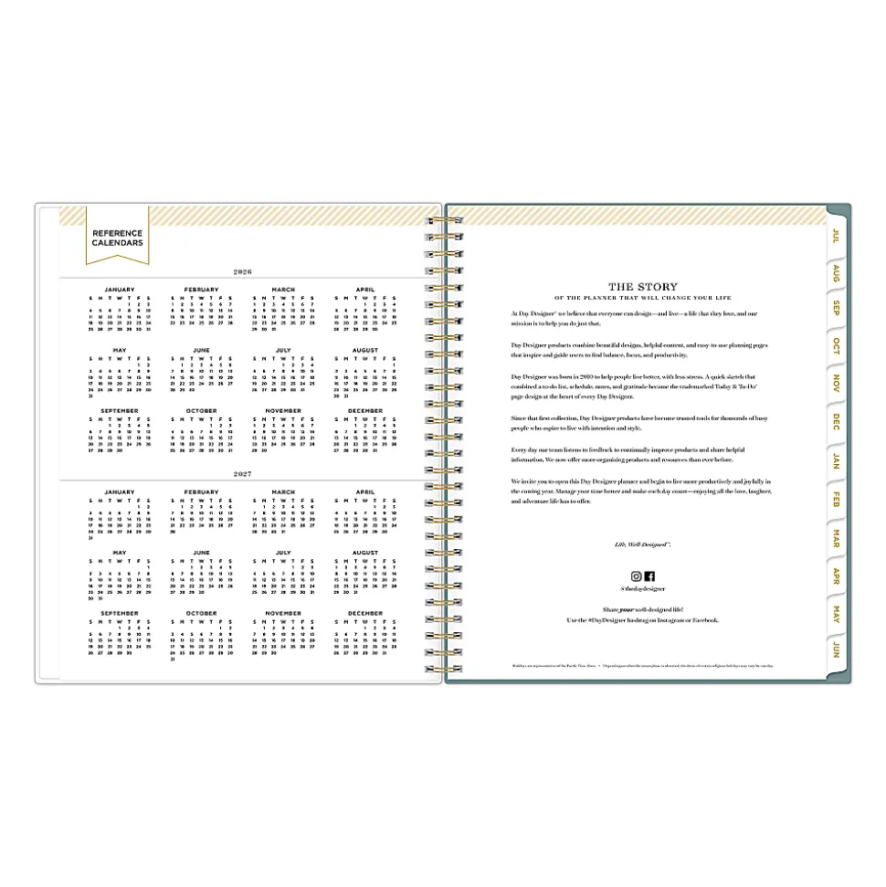 Planning Calendar DD Scattered Leaves Green PP 8x10 AY26–27