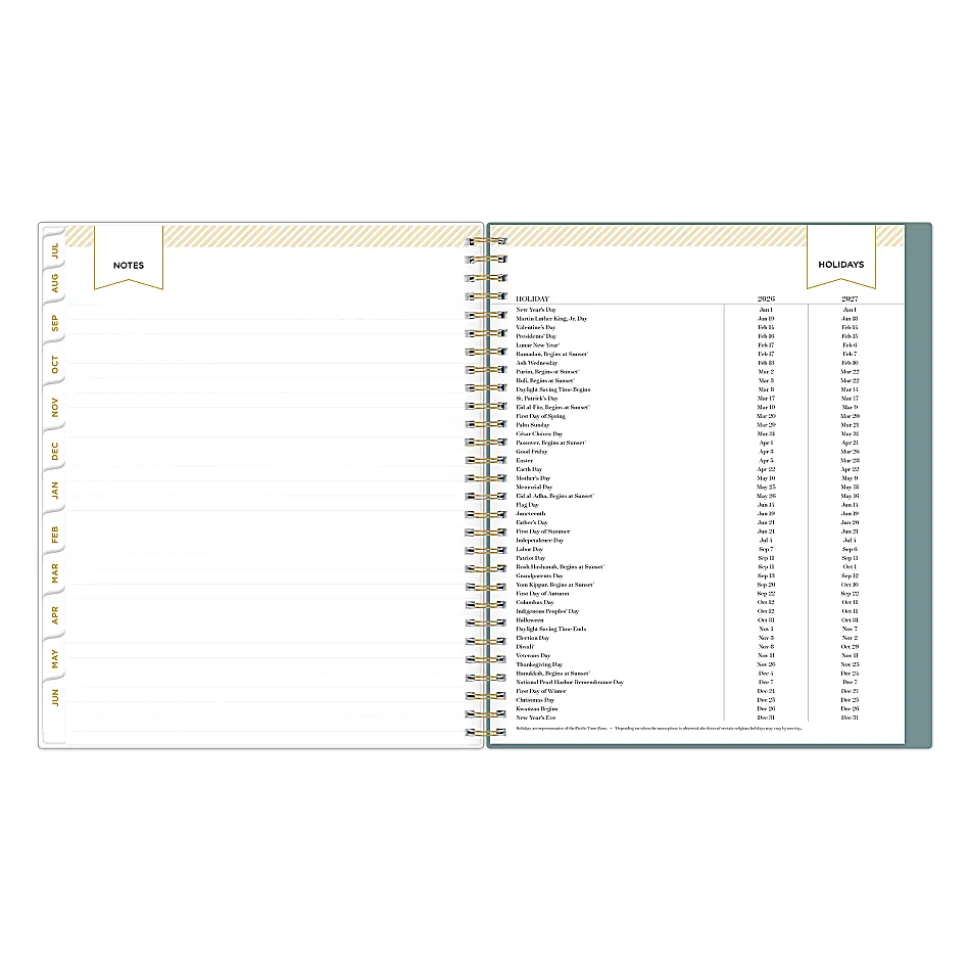 Planning Calendar DD Scattered Leaves Green PP 8x10 AY26–27
