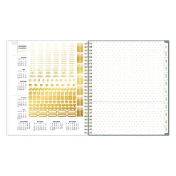 Planning Calendar DD Scattered Leaves Green PP 8x10 AY26–27