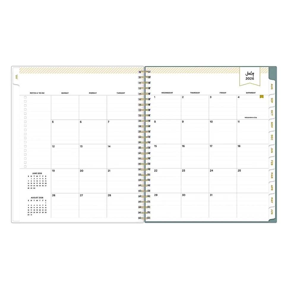 Planning Calendar DD Scattered Leaves Green PP 8x10 AY26–27