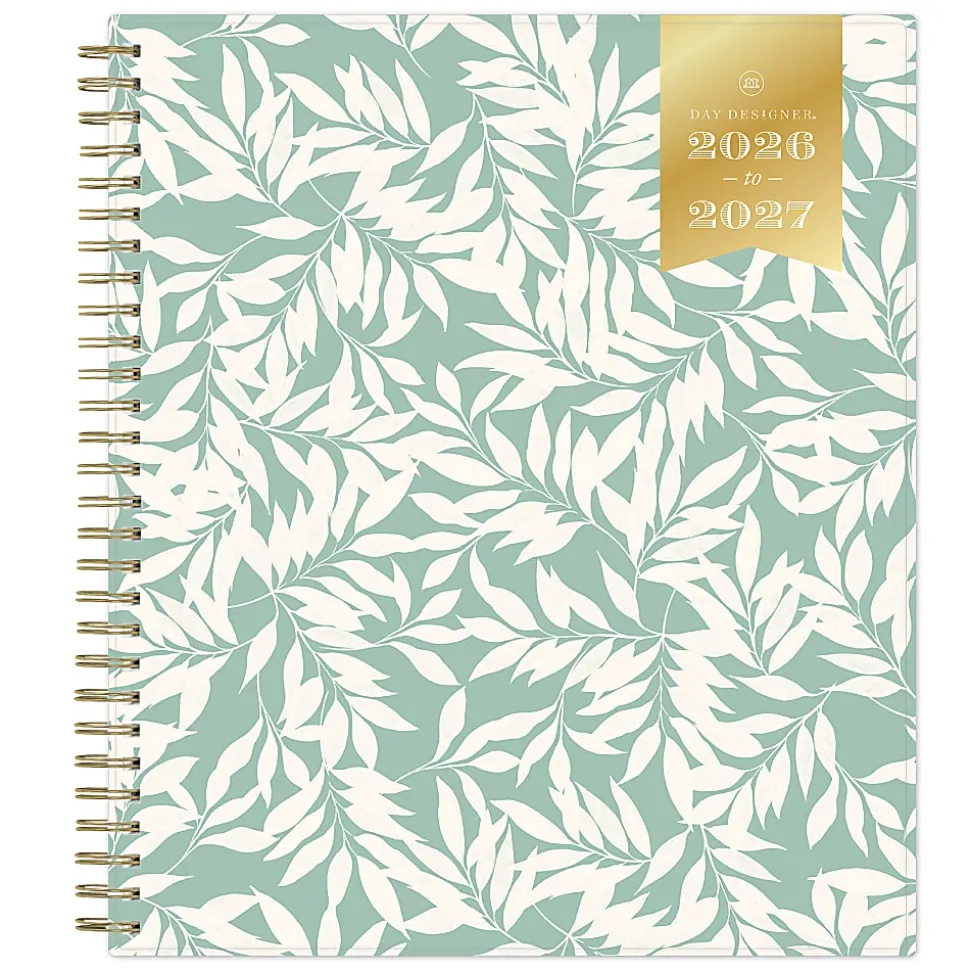 Planning Calendar DD Scattered Leaves Green PP 8x10 AY26–27