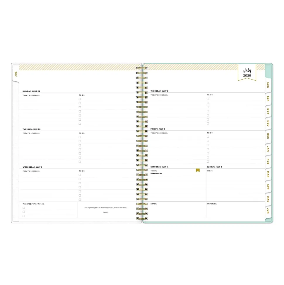 Planning Calendar DD Secret Garden Mint PP 8.5x11 AY26–27 W/M