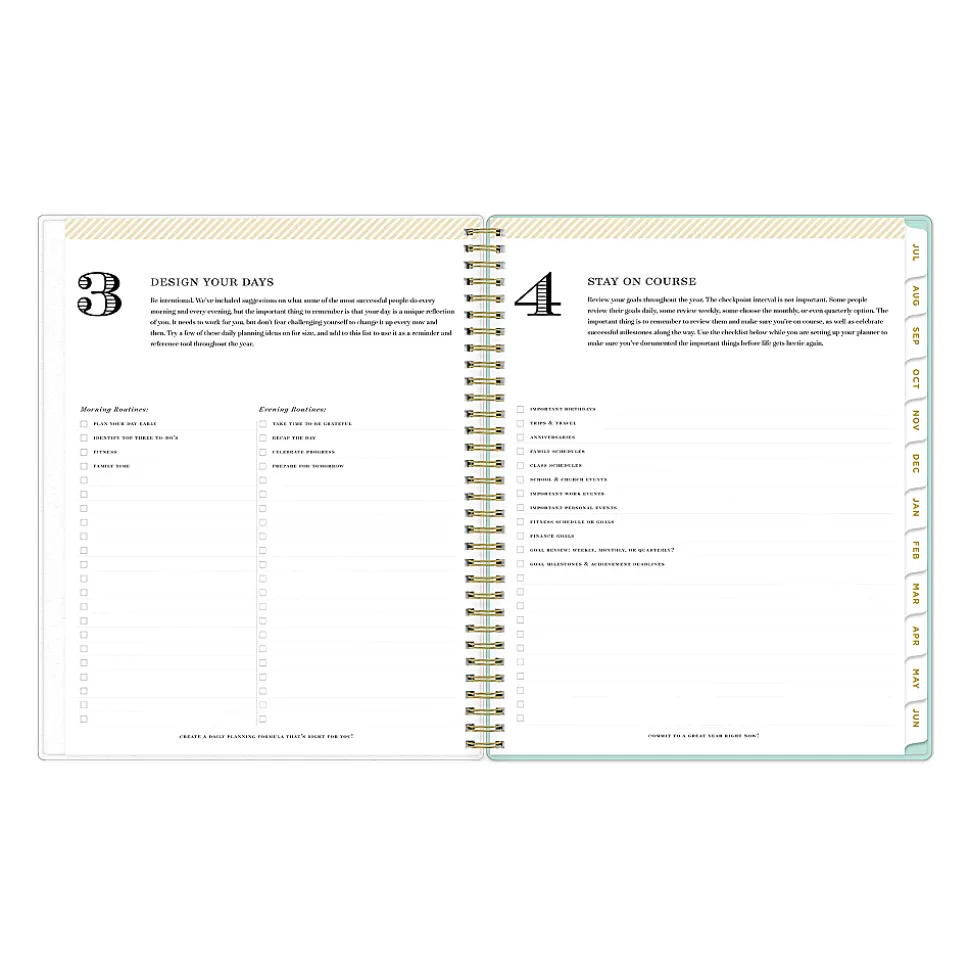 Planning Calendar DD Secret Garden Mint PP 8.5x11 AY26–27 W/M