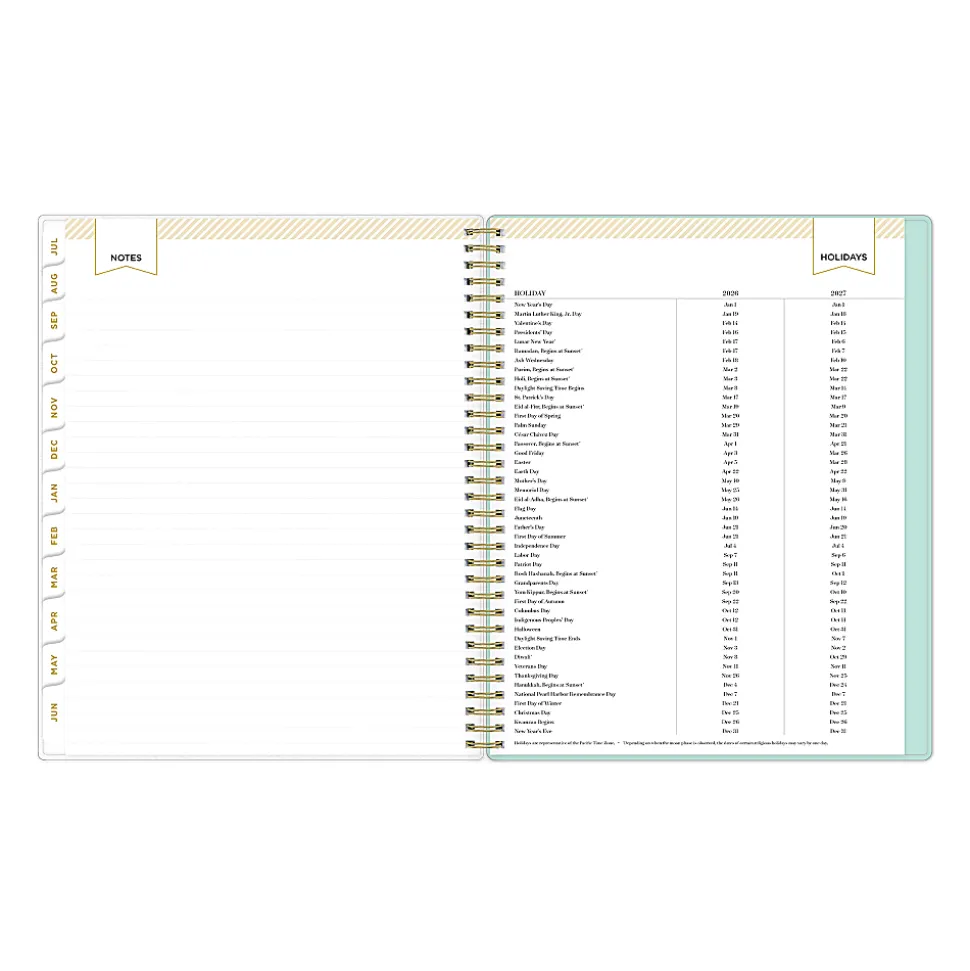 Planning Calendar DD Secret Garden Mint PP 8.5x11 AY26–27 W/M