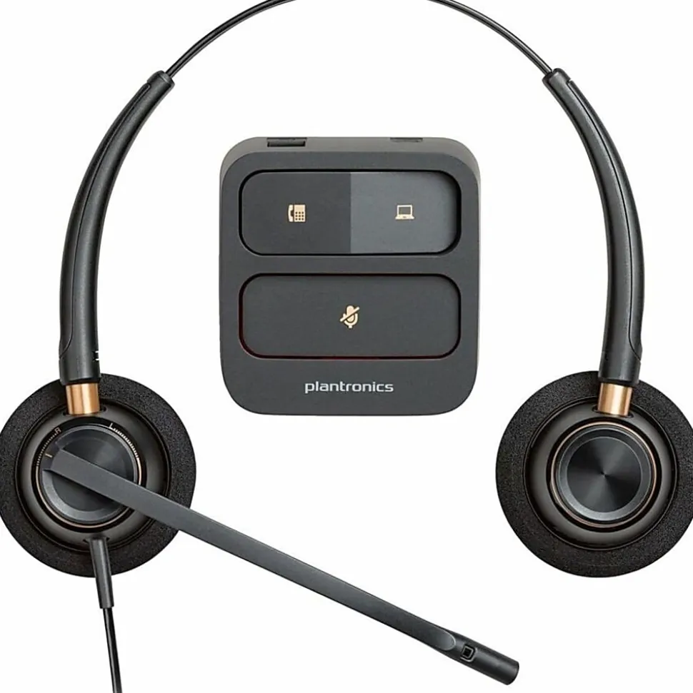 Plantronics® EncorePro Binaural Over-The-Head Headset, HW520, Black, 89434-01